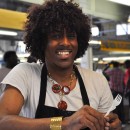 Dishing out chocolate chip cookies and cheesecake at Sweet Auburn Bakery
