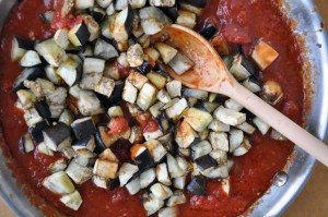 Pasta with Roasted Eggplant Arrabiata Sauce