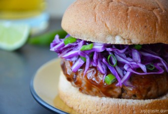 Asian Barbecue Pork Burgers with Slaw