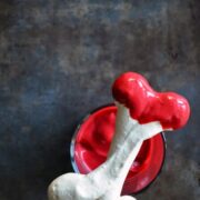 Homemade Red Velvet Pudding and Meringue Bones