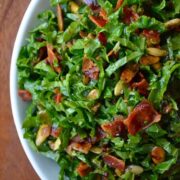Raw Kale Salad with Warm Bacon Vinaigrette