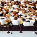 Marshmallow Brownies with Salted Almonds