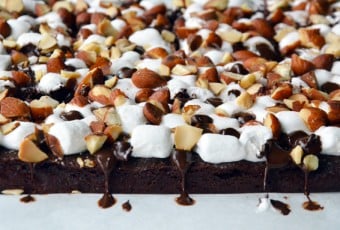 Marshmallow Brownies with Salted Almonds