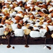 Marshmallow Brownies with Salted Almonds