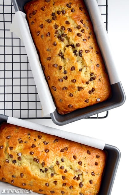 Just a Taste | Chocolate Chip Cake Mix Banana Bread