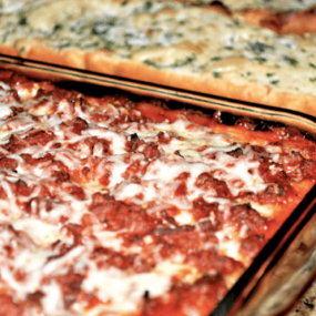 Meat Lasagna and Zesty Roasted Garlic Bread