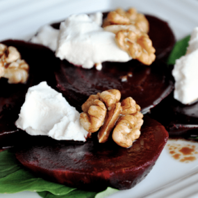 Beet and Goat Cheese Salad with Candied Walnuts