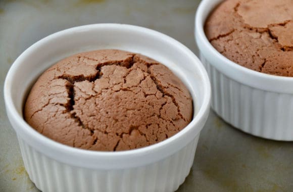 Baked cake in ramekin