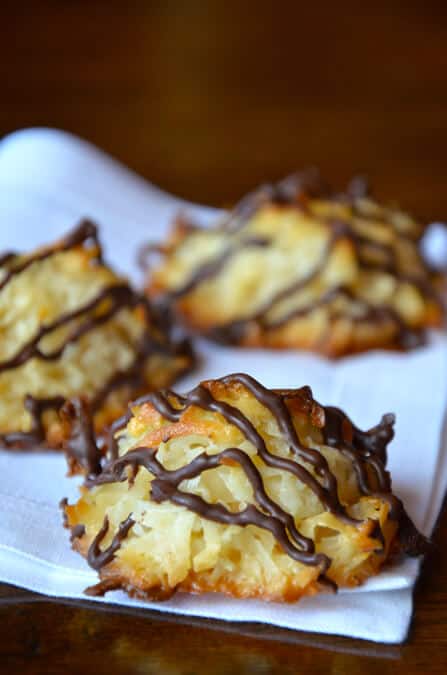 Coconut Macaroons with Chocolate from justataste.com #recipe