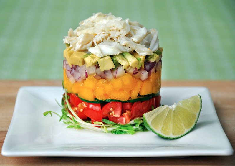 La Jolla Crab Stack with Ginger-Lime Dressing