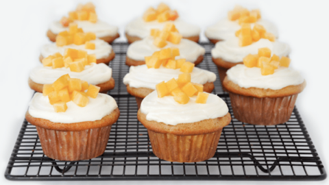 Peaches and Cream Cupcakes