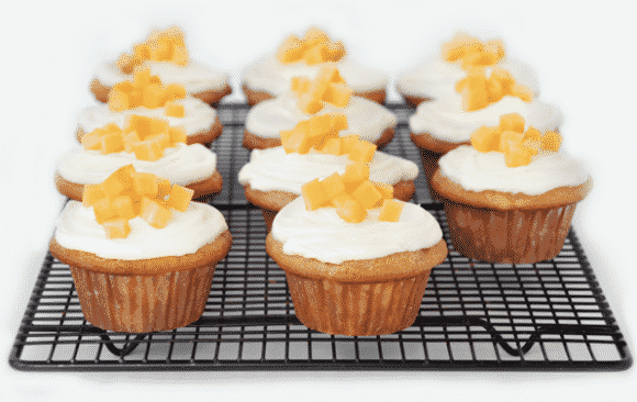 Peaches and Cream Cupcakes