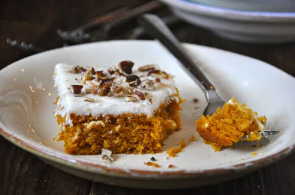 Pumpkin Bars with Cream Cheese Frosting from justataste.com