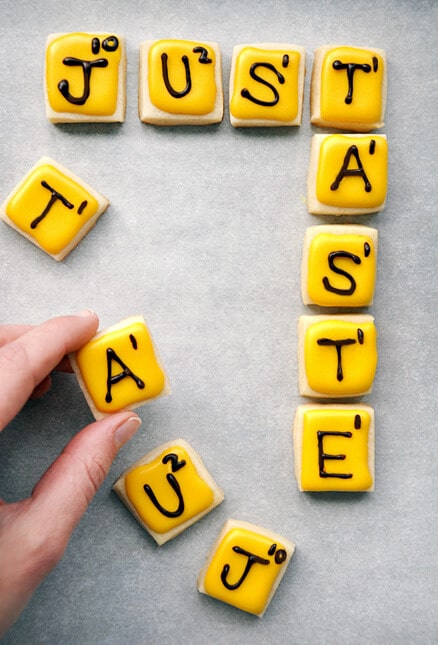 "Words With Friends" Cookies from justataste.com #recipe