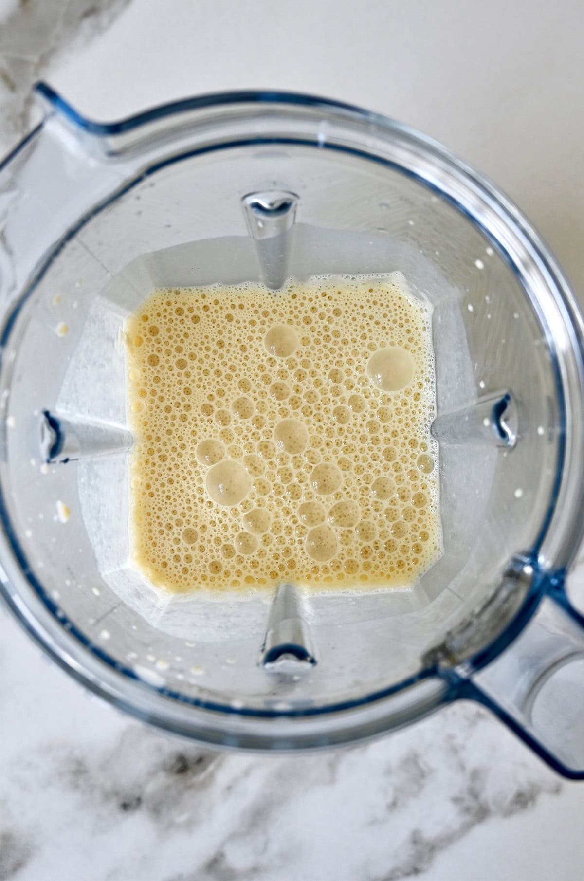 Dutch baby pancake batter in a blender.