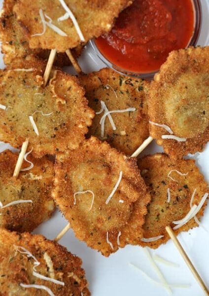 Deep-Fried Ravioli On a Stick