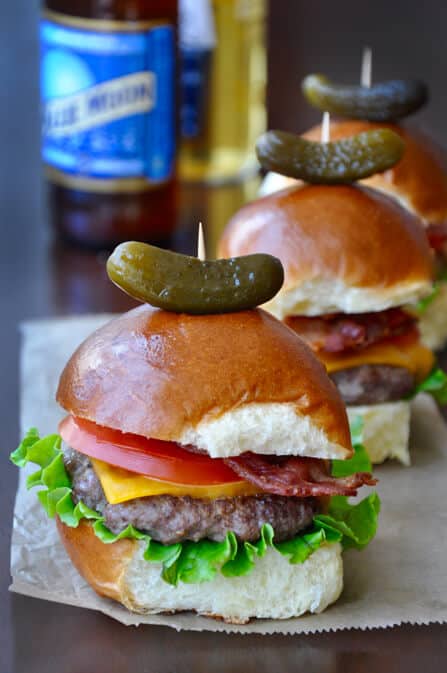 Grilled Sirloin Sliders with Bacon recipe on justataste.com