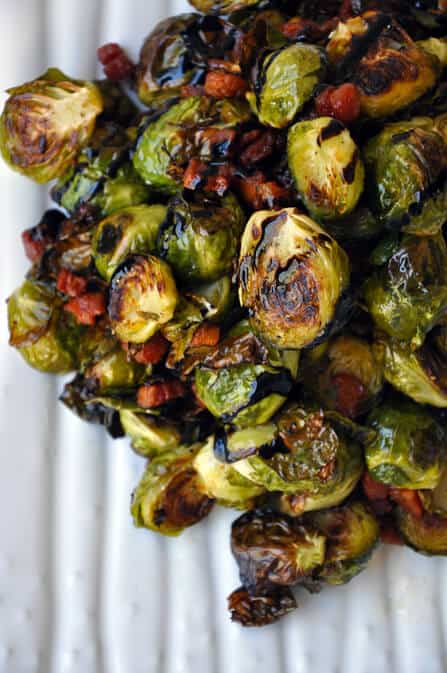 Roasted Brussels Sprouts With Pancetta And Balsamic Syrup Just A Taste