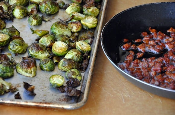 Roasted Brussels Sprouts with Pancetta and Balsamic Syrup