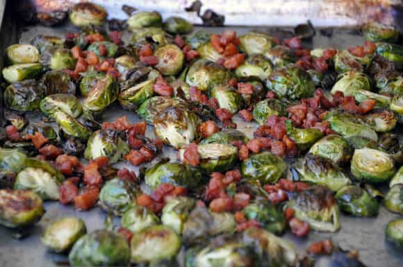 Roasted Brussels Sprouts With Pancetta And Balsamic Syrup Just A Taste