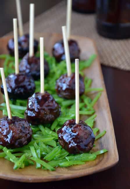 Asian Meatballs with Hoisin-Blackberry Glaze