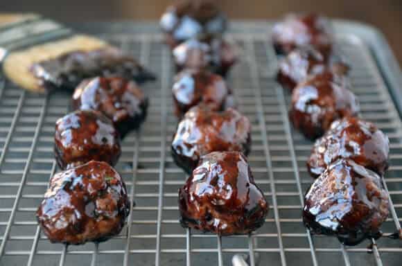 Asian Meatballs with Hoisin-Blackberry Glaze