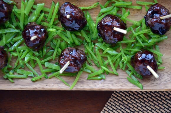 Asian Meatballs with Hoisin-Blackberry Glaze