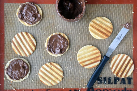 Nutella Waffle Sandwich Cookies