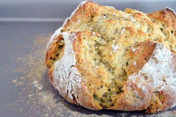 A loaf of freshly baked Irish soda bread.