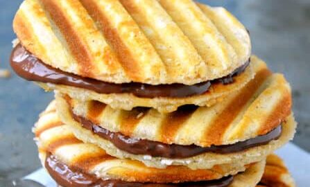 Nutella Waffle Sandwich Cookies #recipe