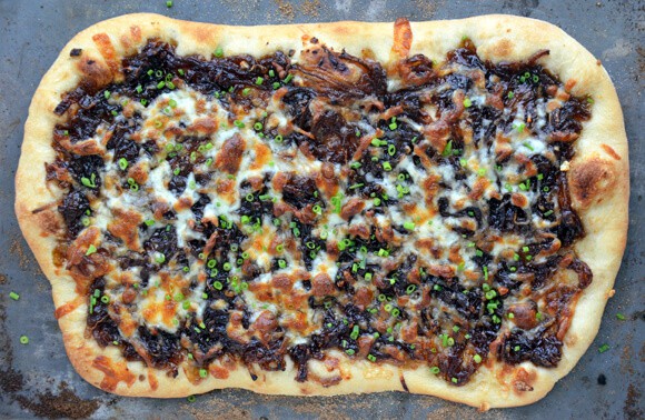 Caramelized Balsamic Onion and Gruyere Pizza #recipe