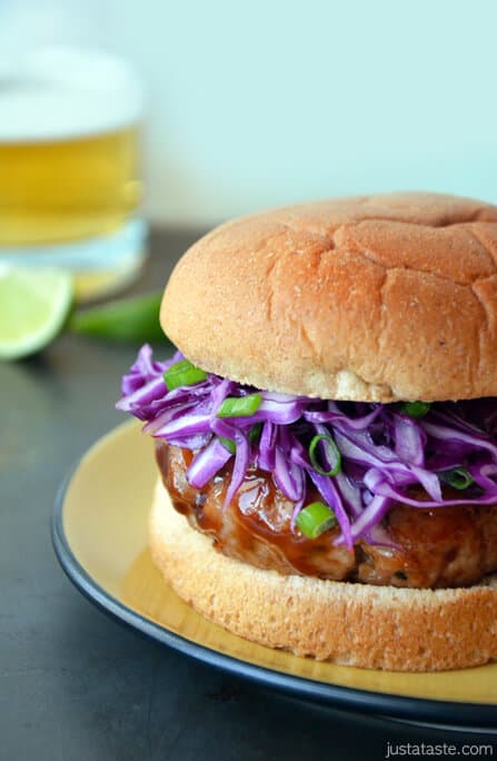 Asian Barbecue Pork Burgers with Slaw