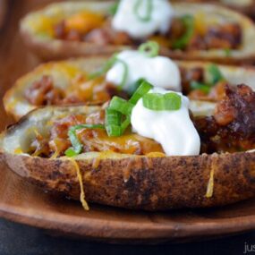 Chorizo and Cheddar Potato Skins