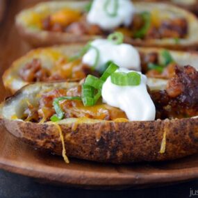 Chorizo and Cheddar Potato Skins