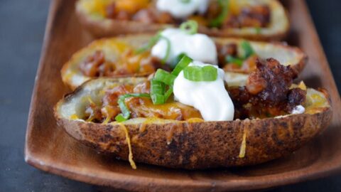 Chorizo and Cheddar Potato Skins