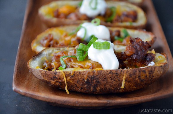 Chorizo and Cheddar Potato Skins