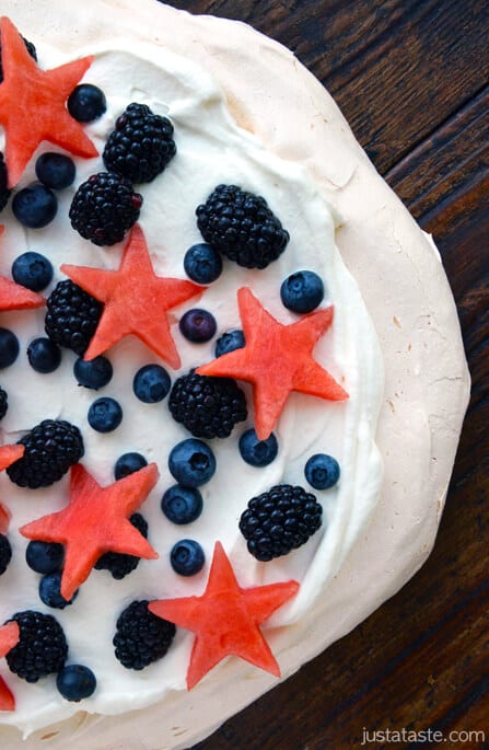Patriotic Pavlova with Watermelon Stars