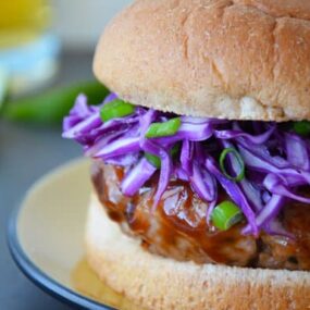 Asian Barbecue Pork Burgers with Slaw