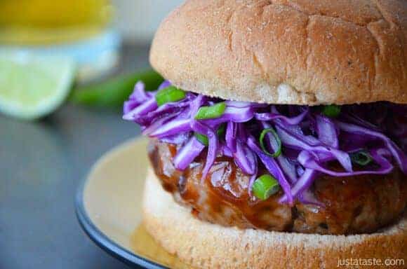 Asian Barbecue Pork Burgers with Slaw