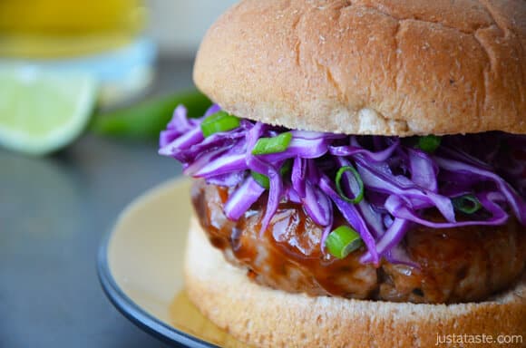 Asian Barbecue Pork Burgers with Slaw