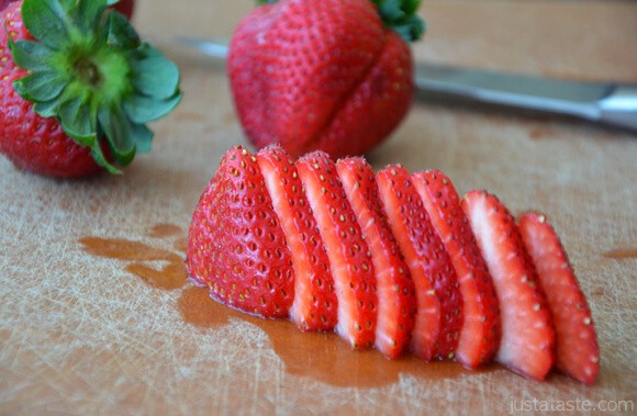 Sliced strawberries