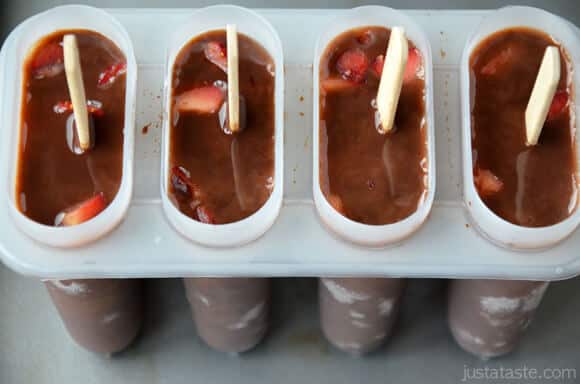 Chocolate Covered Strawberry Fudgesicles