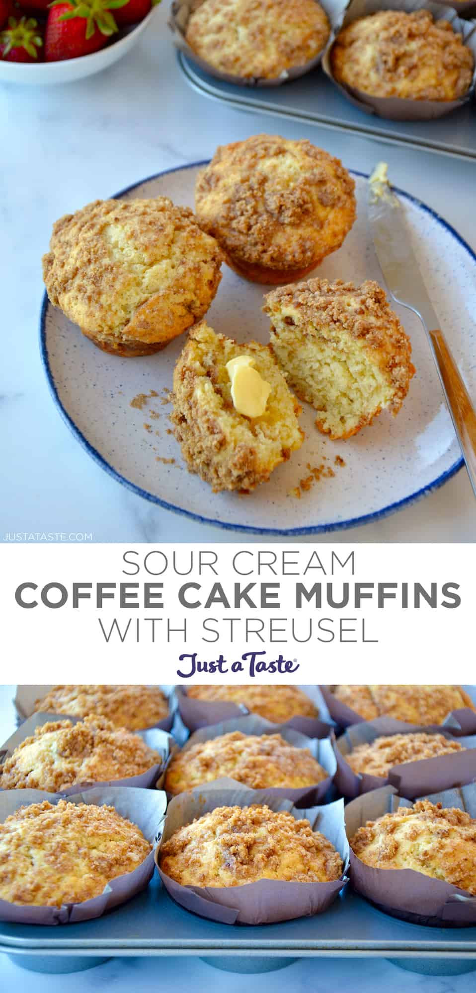 Sour Cream Coffee Cake Muffins with Streusel Just a Taste