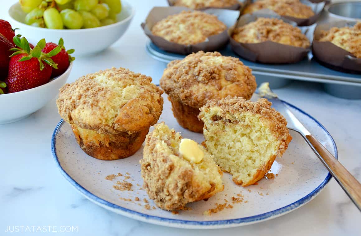 Sour Cream Coffee Cake Muffins with Streusel Just a Taste