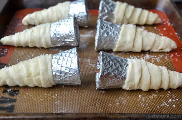 Puff Pastry Cornucopias with Sanding Sugar