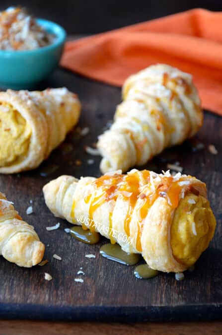 Puff Pastry Cornucopias with Pumpkin Coconut Mousse Recipe