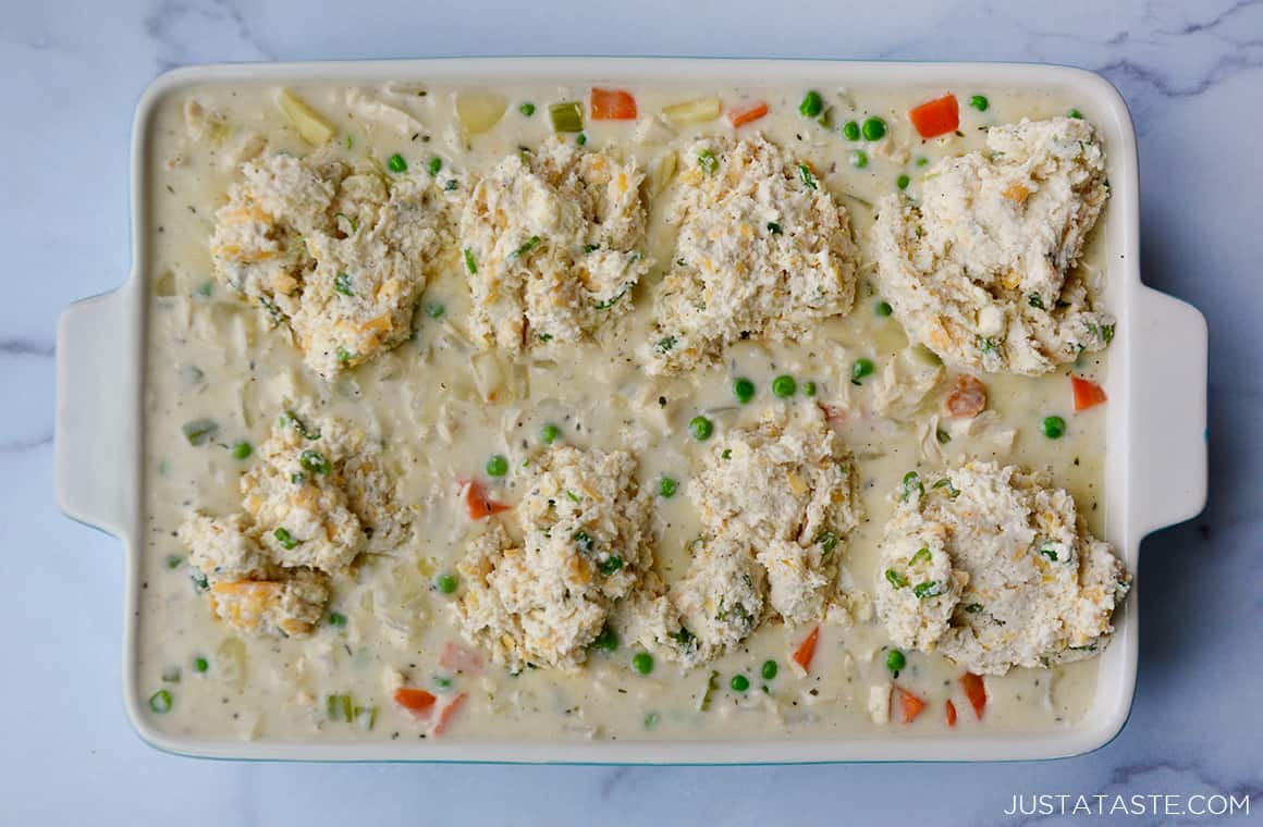 Leftover Turkey Pot Pie with Cheddar Biscuit Crust Just a Taste