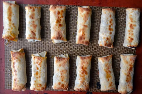 Crispy Baked Chicken Spring Rolls