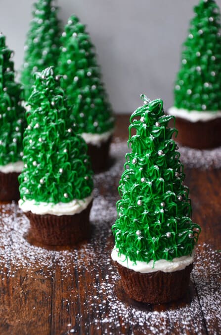 Christmas Tree Chocolate Cupcakes #recipe #video