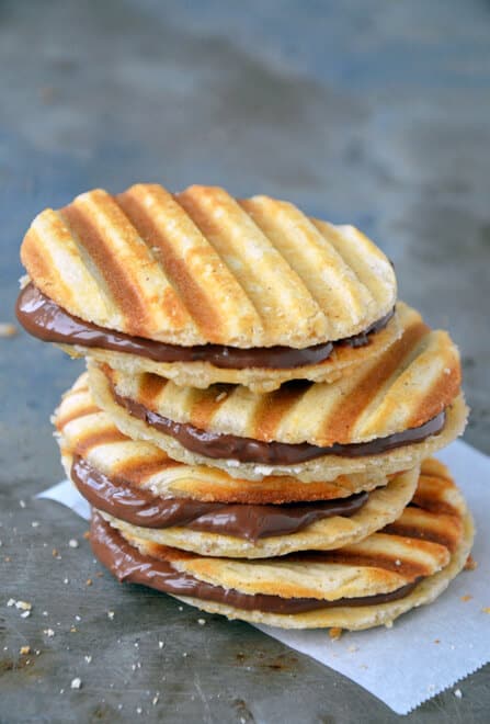 Nutella Waffle Sandwich Cookies